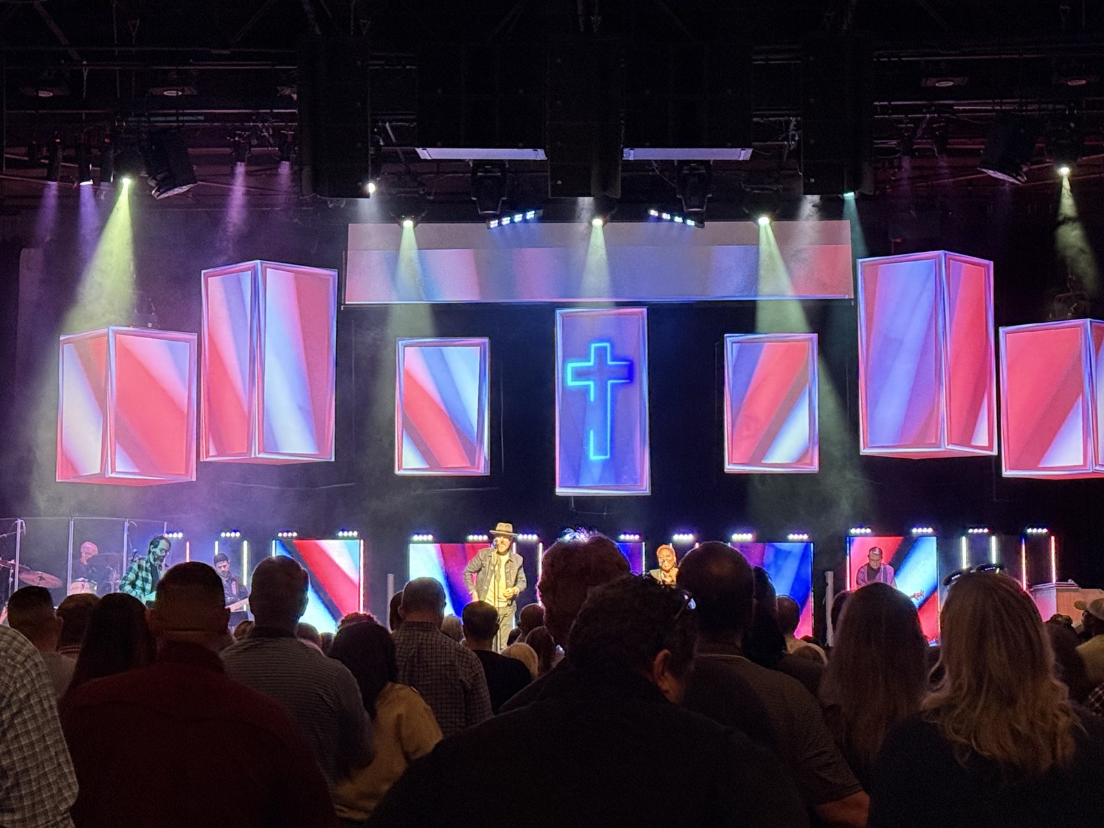 Projection across the stage set