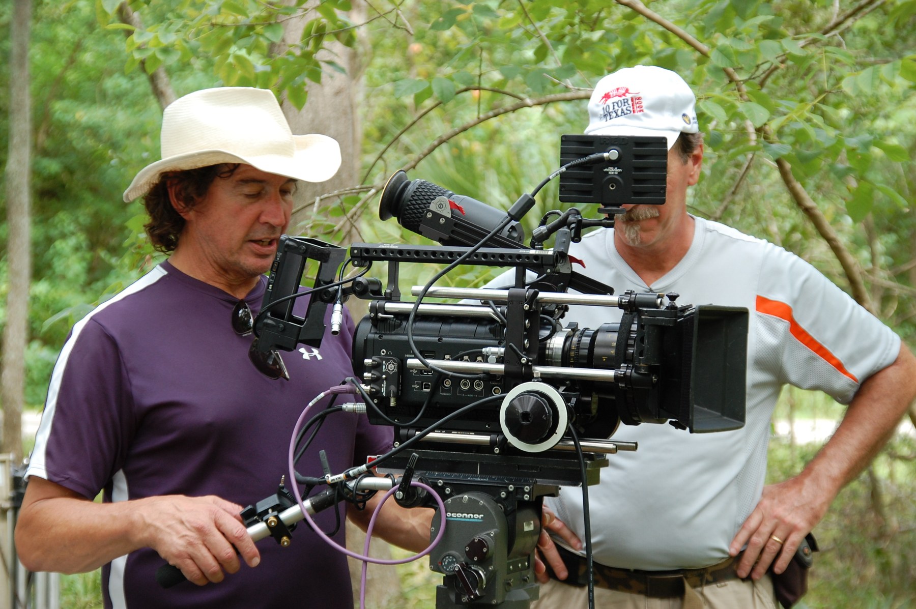Jack working behind the camera on location